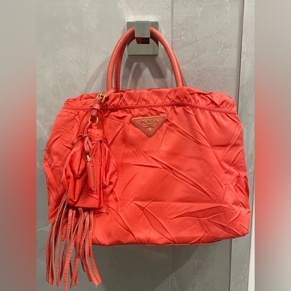 PRADA CORAL HANDBAG W14”x H9”x D6” - Picture 17 of 17